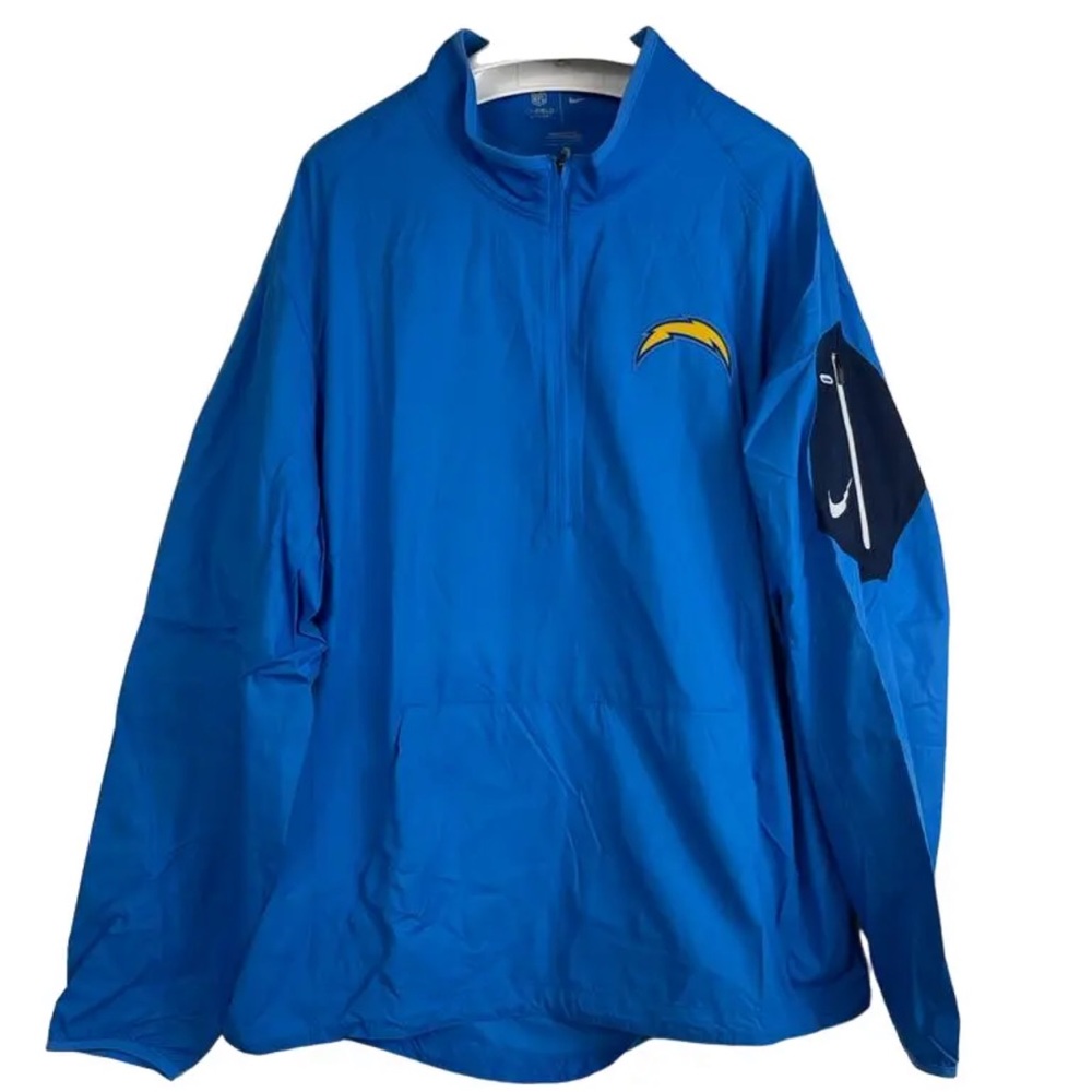 NWT 2013 Nike Men's Los Angeles Chargers Half-Zip Lockdown “ON FIELD” jacket L